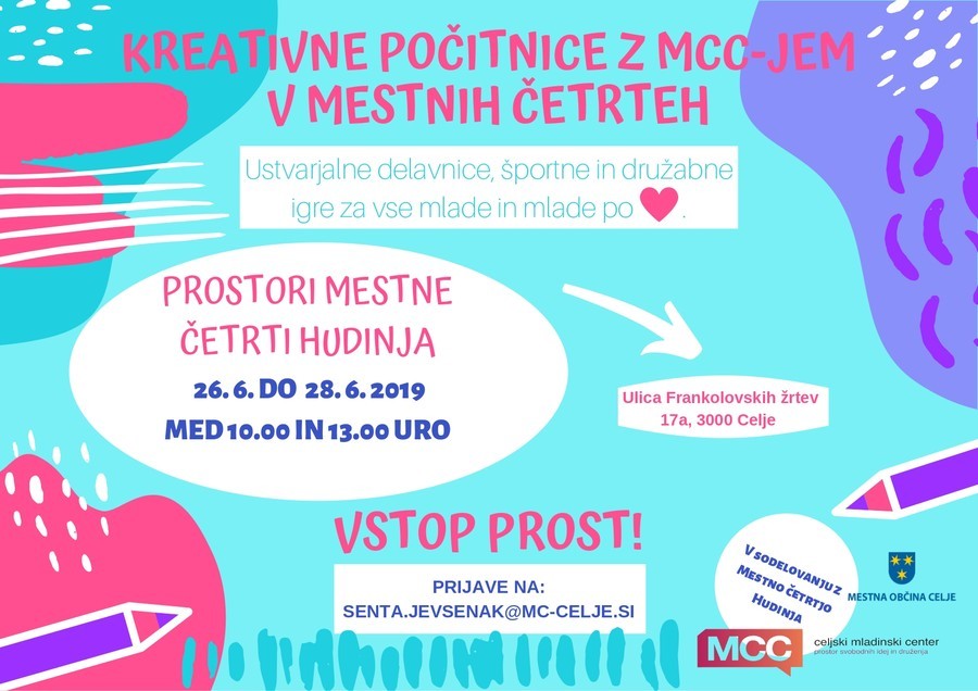 MCC-jeve kreativne počitnice na Hudinji