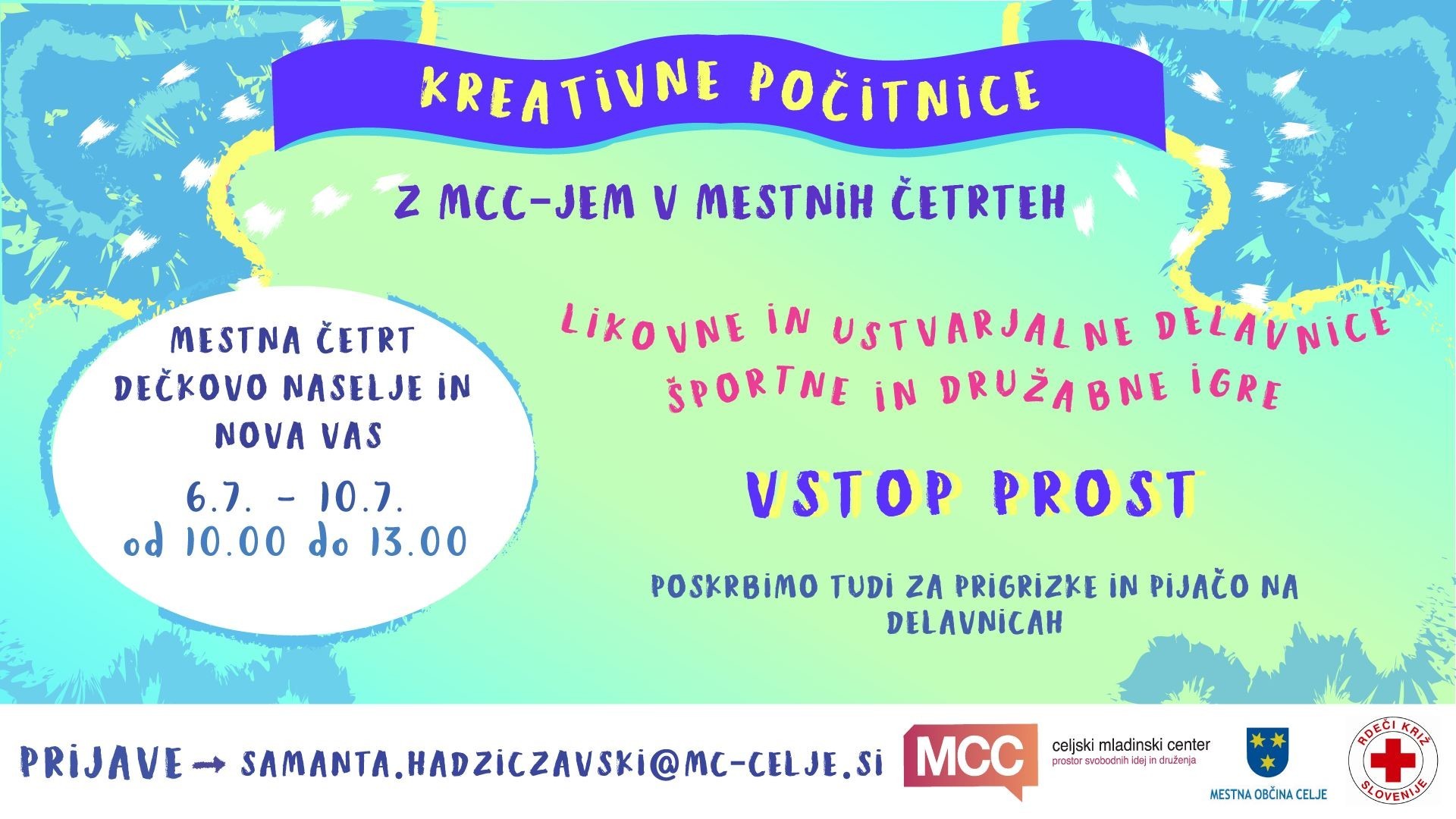 MCC-jeve kreativne počitnice v Dečkovem naselju in Novi vasi