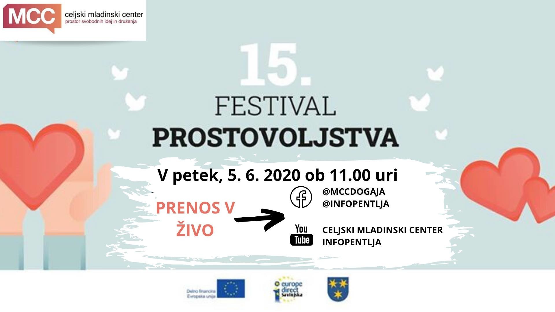 Celjski mladinski vabi na virtualni dogodek Festival prostovoljstva 2020