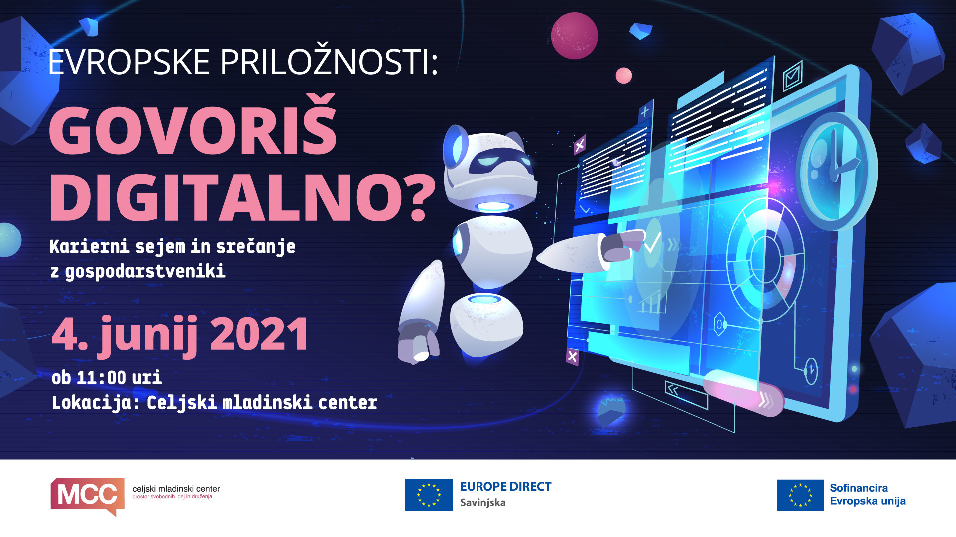 Informacijska točka EUROPE DIRECT Savinjska in Celjski mladinski center vabita na dogodek »Govoriš digitalno?«