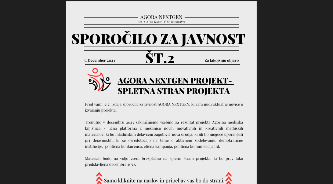 Sporočilo za javnost št. 2