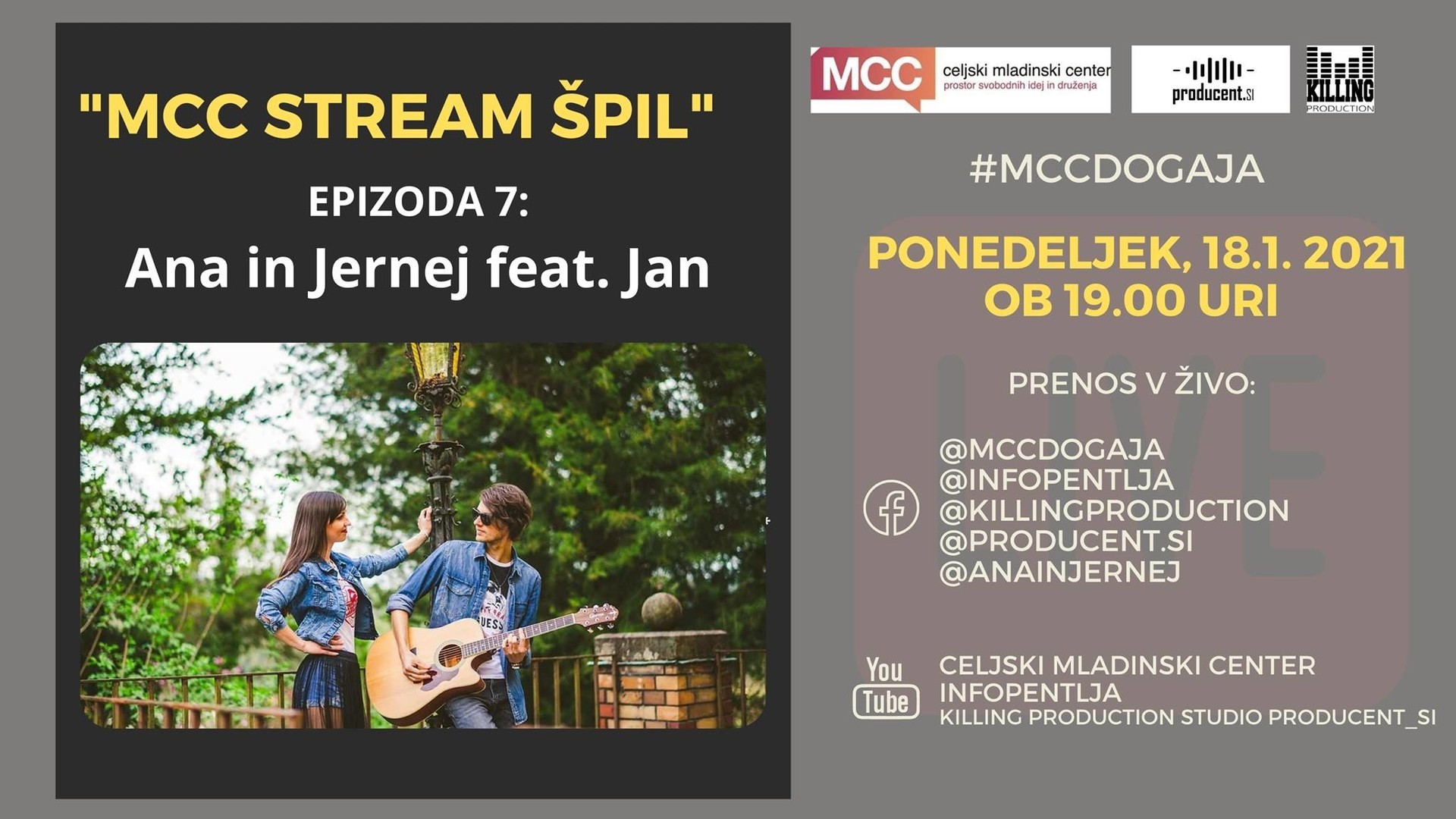 MCC stream ŠPIL: Ana in Jernej feat. Jan