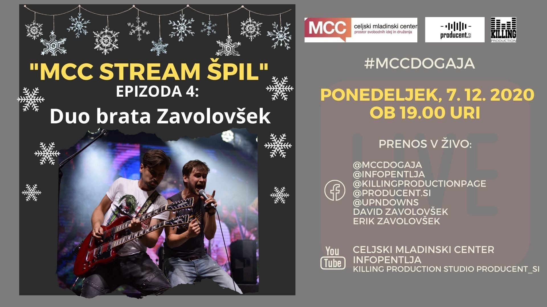 MCC stream ŠPIL - Duo brata Zavolovšek