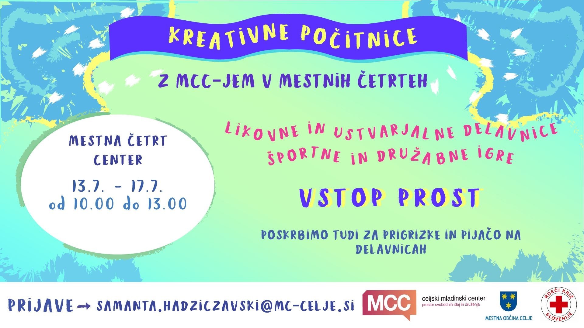 MCC-jeve kreativne počitnice v Mestni četrti Center