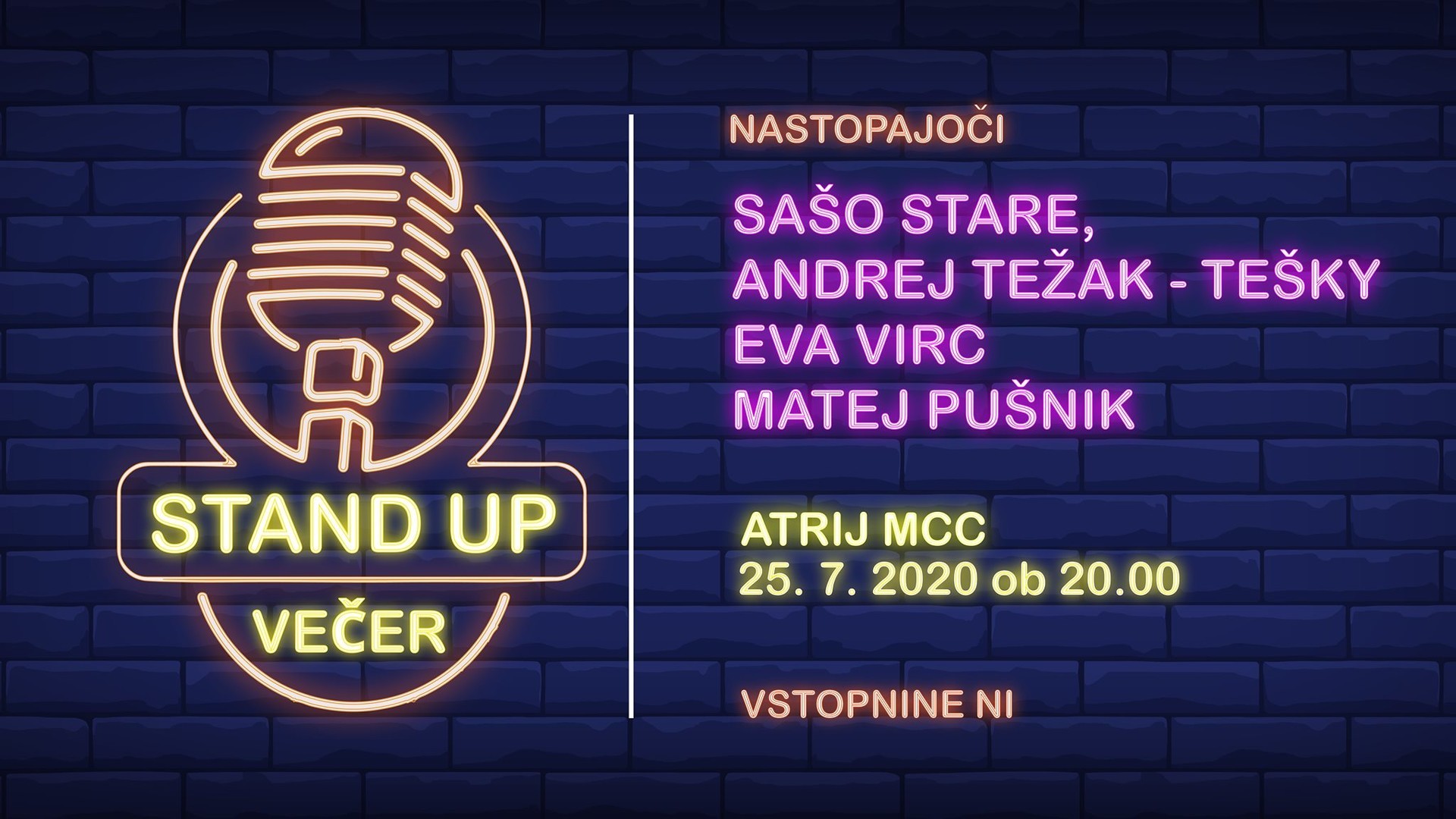 Stand up večer - ODPOVEDANO