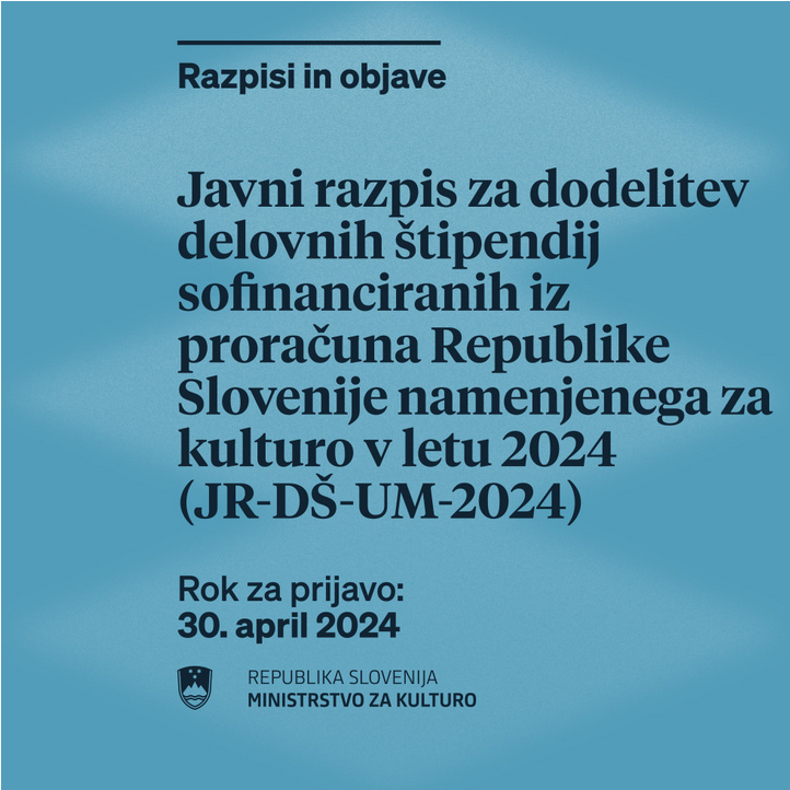 Javni razpis za dodelitev delovnih štipendij za samozaposlene v kulturi